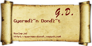 Gyermán Donát névjegykártya
